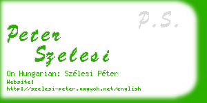 peter szelesi business card