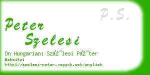 peter szelesi business card